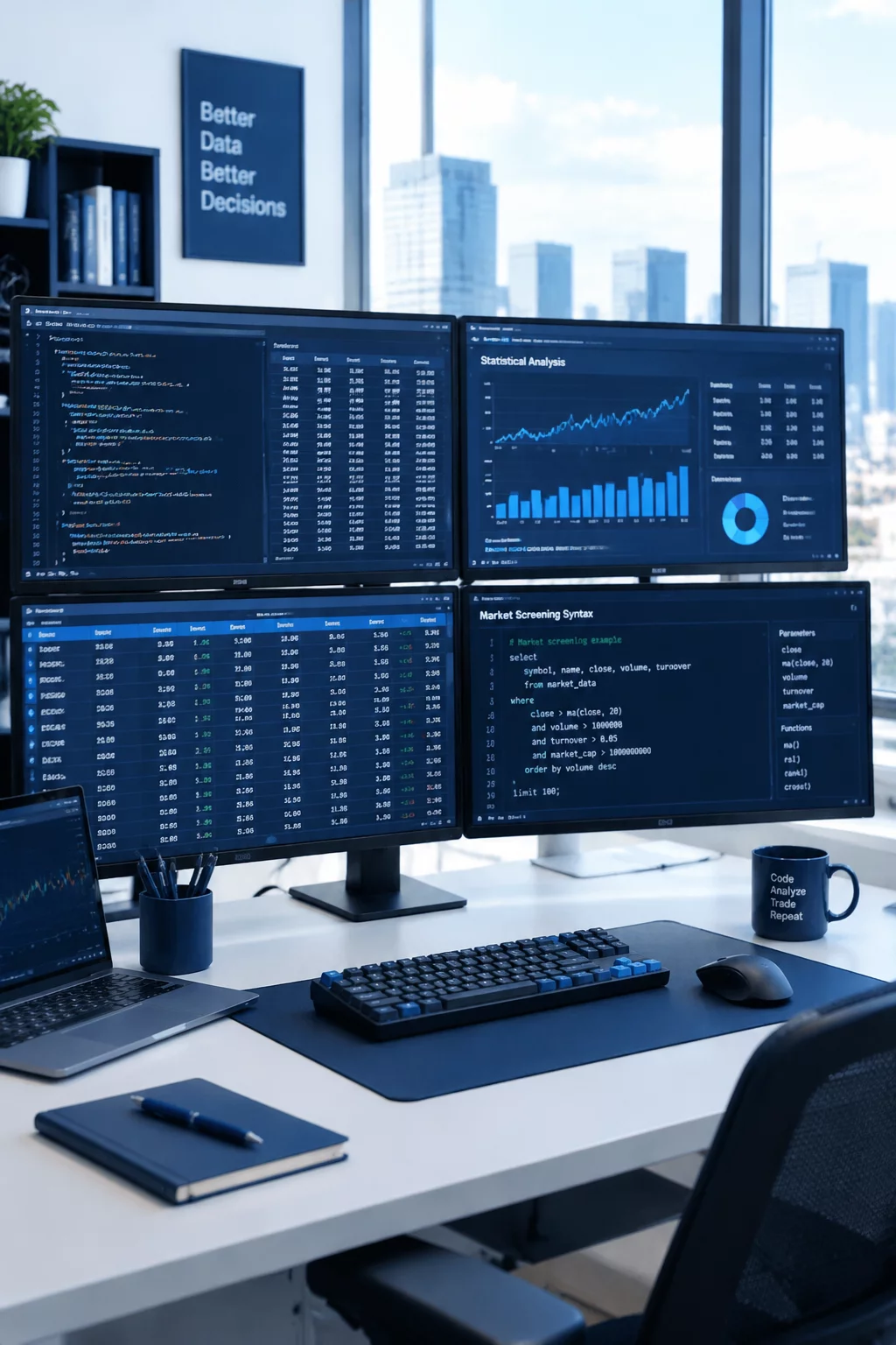 ConditionStack research environment and quantitative filter terminal