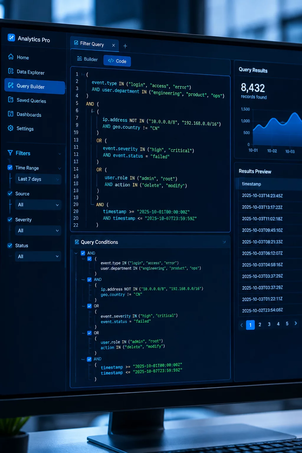 Algorithmic rule chaining and multi-condition screening audit